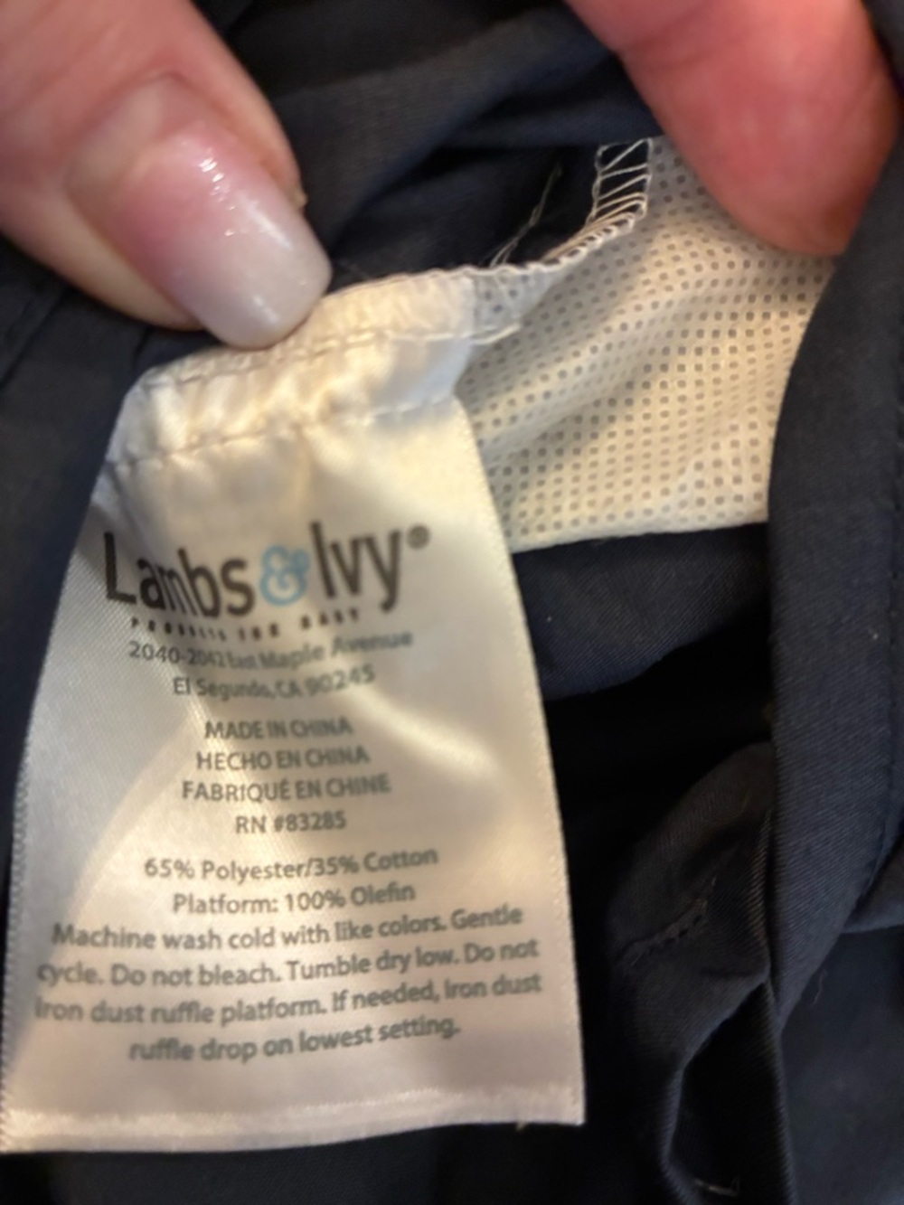 Lambs & Ivy Navy Baby Bedding Dust Ruffle for Baby Bed